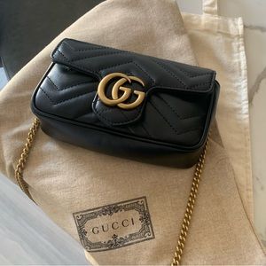 Gucci Matelasse Leather GG Marmont Super Mini Bag